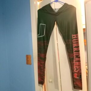 Ensemble Victoria's Secret PINK Miami Hurricanes - T-shirt & Leggings Taille M, Vert, Occasion Très Bon état